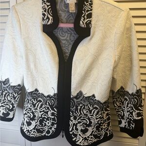 Joseph Ribkoff Black and White Floral Blazer